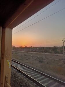 A Sunset shot near Jaisalmer from a moving train