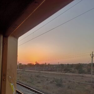 A Sunset shot near Jaisalmer from a moving train
